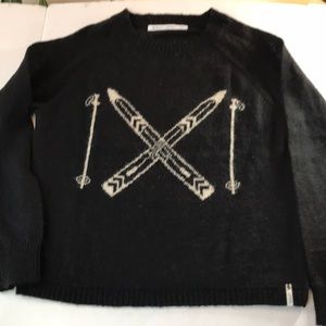 Crew neck sweater with ski design